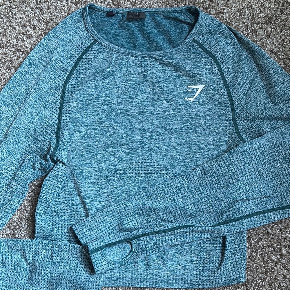 Gymshark Women's Teal Long Sleeve Sweatshirt